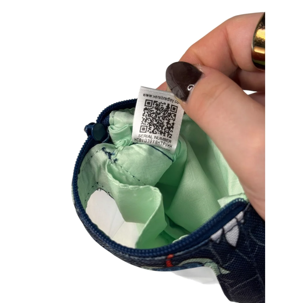 Vera Bradley ID Key Fob Change Purse and Lanyard in Cotton Floral Bursts - Picture 4 of 9